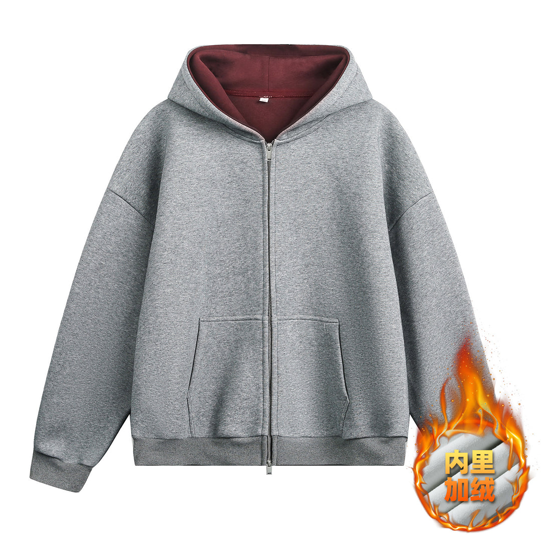 Unisex Oversize-Kapuzenjacke mit kontrastiertem Innenfutter und tiefer Kängurutasche Echo Archiv