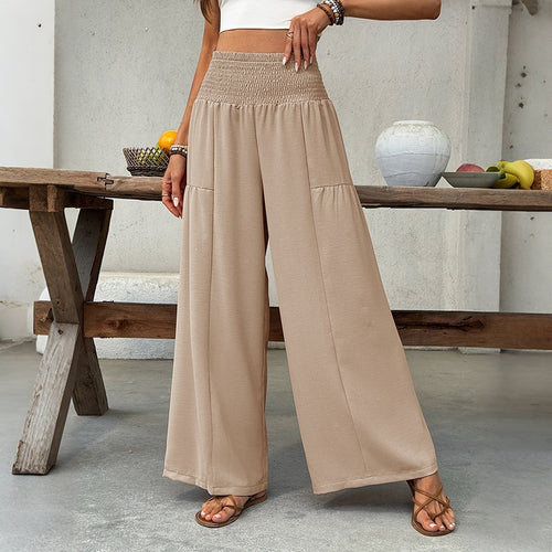 Damen Leichte Culotte-Hose mit elastischem Smokbund, weitem Bein und fließendem Sommerjersey Echoarchiv