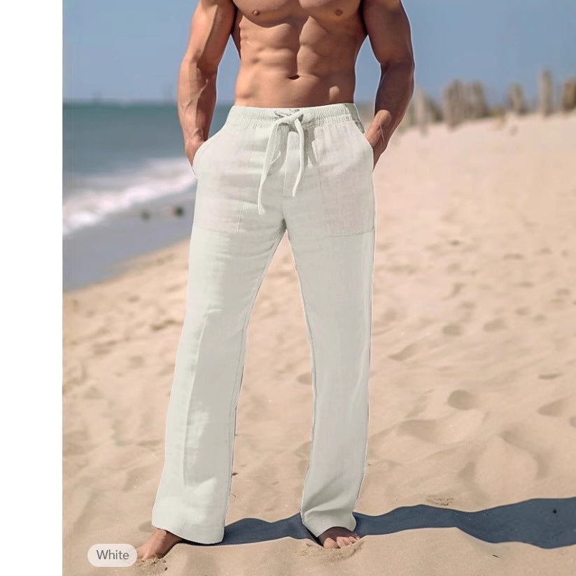 Herren Leichte Strandhose aus atmungsaktivem Leinenstoff Echoarchiv