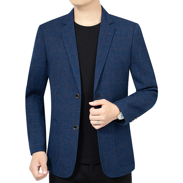 Herren Kariertes Slim-Fit Sakko aus Wollmischung – Tianoro