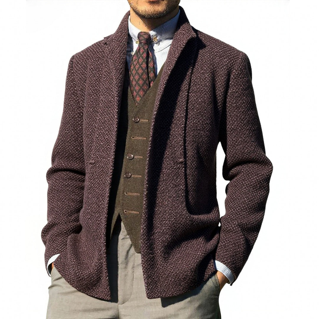 Herren elegante Strickjacke mit modernem Schnitt und praktischen Taschen Echoarchiv