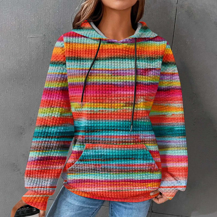 Damen Modischer Kapuzenpullover im Karodesign Echoarchiv