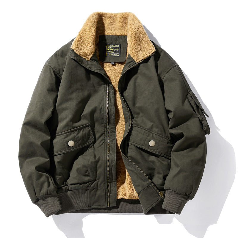 Herren  isolierte Sherpa-fütterte Zip-Front Feld Bomberjacke mit Klappentaschen Echo Archiv