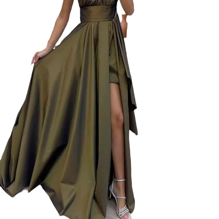 Damen Elegantes Ein-Schulter Abendkleid mit geschwollenem Rock Echoarchiv