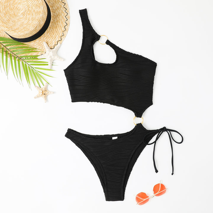 Damen Bikiniset mit asymmetrischem Oberteil und dekorativen Ringdetails Echo Archiv