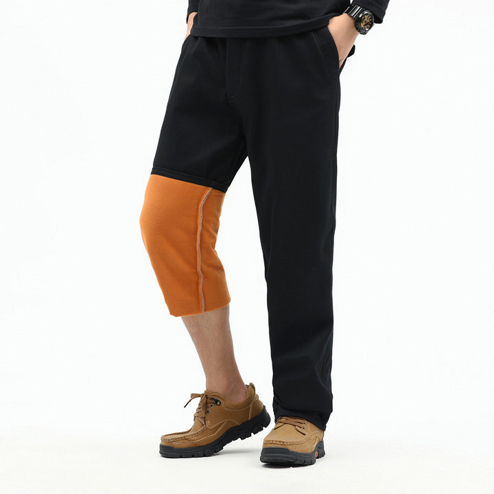Herren Kontrast‑Futter Chino‑Jogger mit umgeschlagenem Fleecefutter und elastischem Bund Echo Archiv