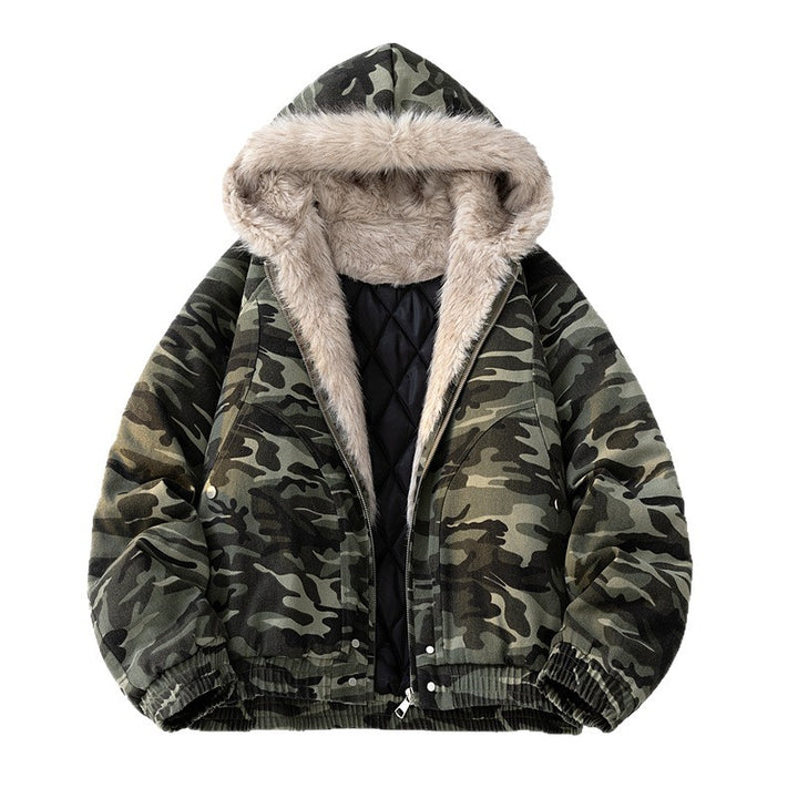 Herren Modische Camouflage-Winterjacke mit abnehmbarer Kapuze Echoarchiv