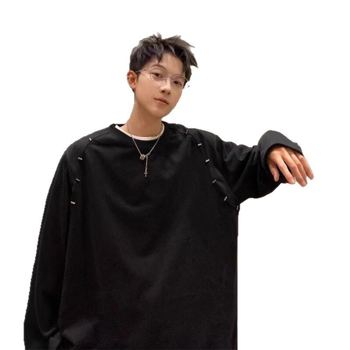 Herren Oversize-Sweatshirt mit Sicherheitsnadel-Details und Drop-Shoulder Echoarchiv