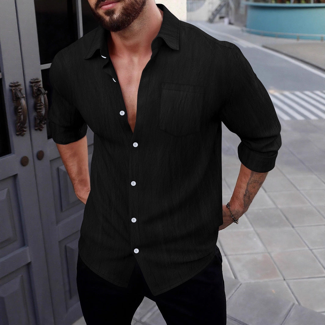 Herren elegante Bluse mit strukturiertem Design Echoarchiv