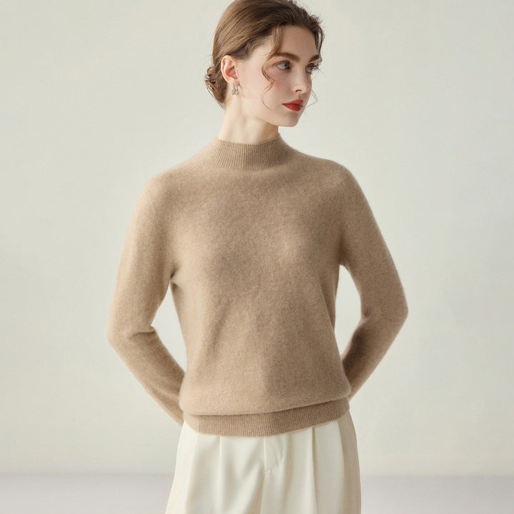 Damen Schmaler Mockneck-Feinstrickpullover mit kaschmirähnlicher Haptik Echoarchiv