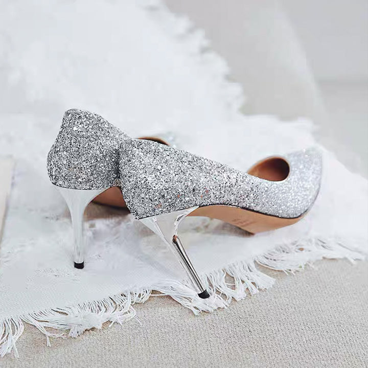 Damen Glitzer-Pumps mit spitzer Zehenform und metallic Stiletto-Absatz Echo Archiv