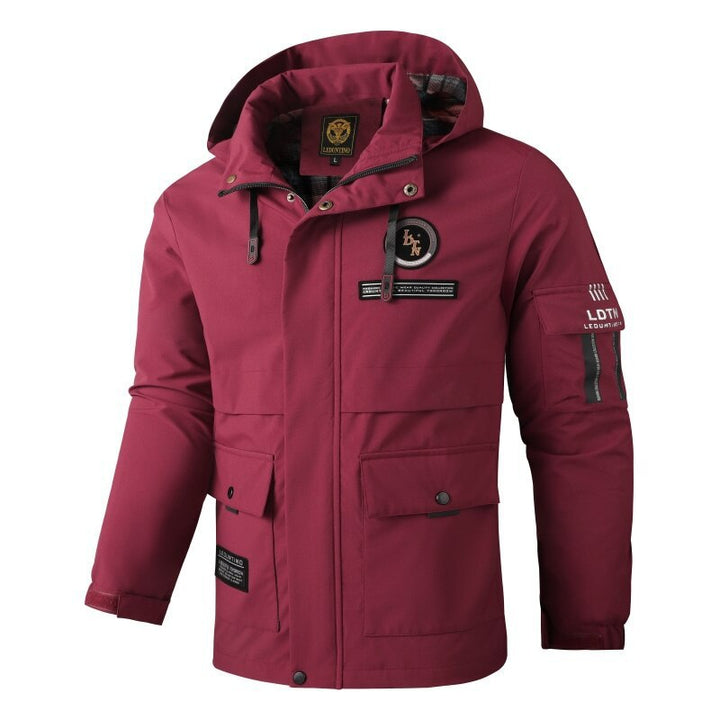 Herren nan wasserdichte Parka-Jacke mit Kapuze, mehrfachen Utility-Taschen, verstärkten Ärmelabschlüssen und winddichter Membran Echo Archiv