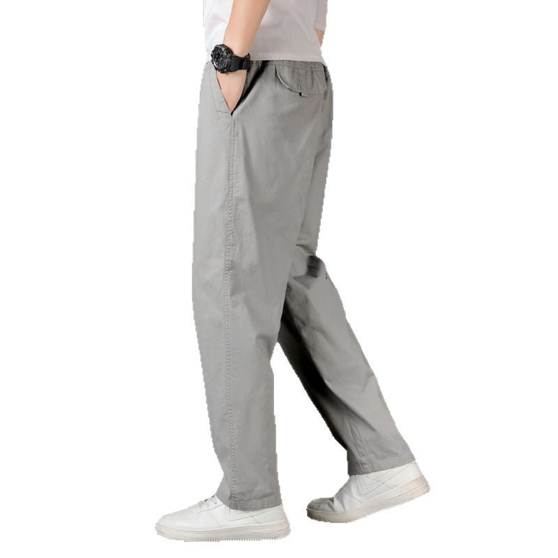Herren Weite Baumwoll-Chinohose im Relaxed-Fit mit elastischem Komfortbund & verdeckten Eingriffstaschen Echo Archiv