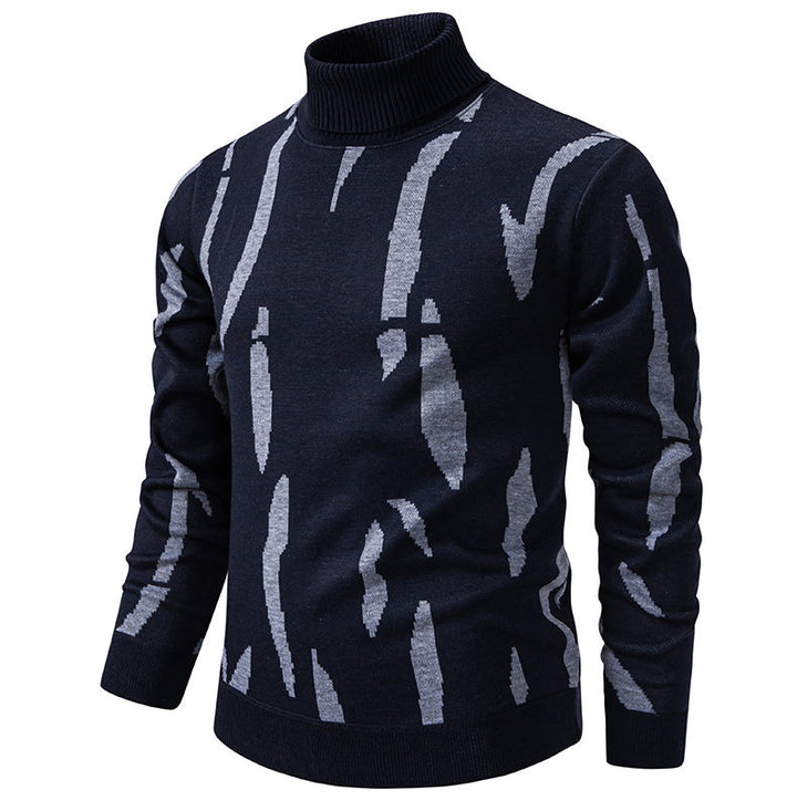Herren modischer Rollkragenpullover mit auffälligem Muster Echoarchiv