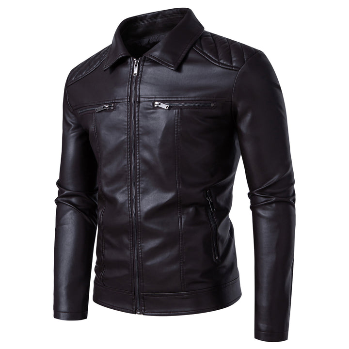 Herren Modische Lederjacke mit Schulterpolster Echo Archiv