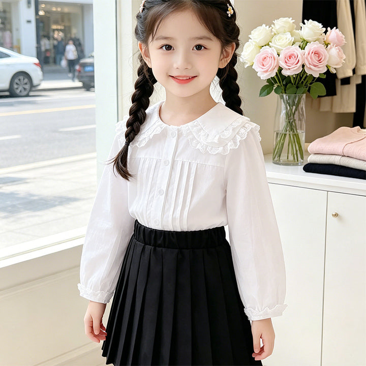 Damen elegante Bluse mit Spitzenkragen Echo Archiv