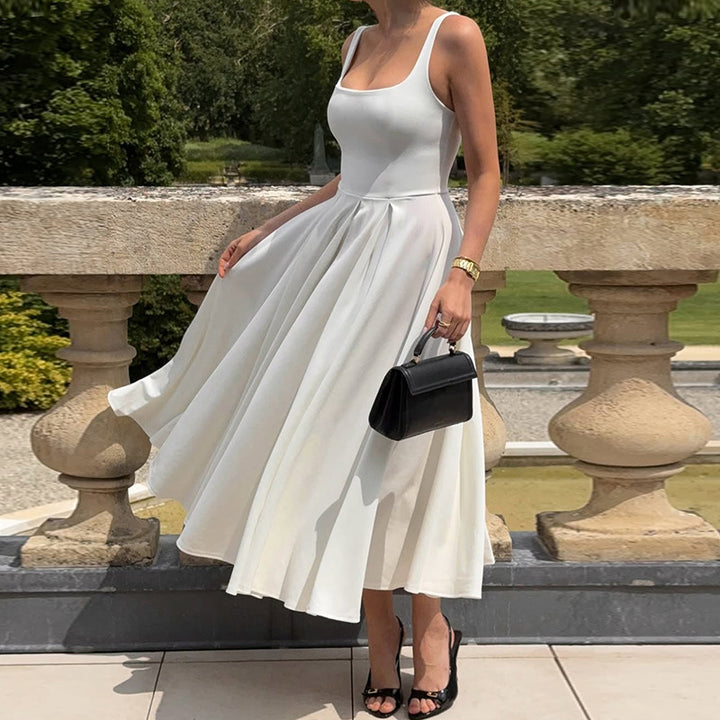 Damen Elegantes Maxikleid mit A-Linie und breiten Trägern Echo Archiv