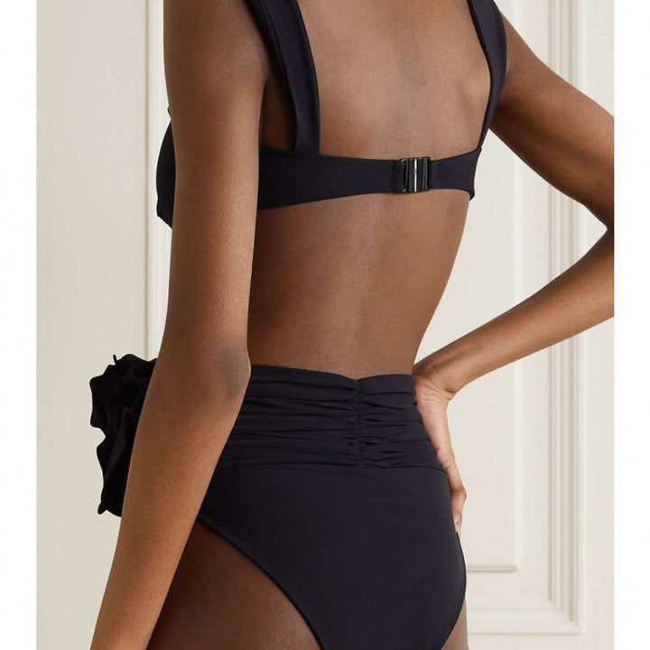 Damen Hochgeschnittener Bikini mit raffiniertem Rüschendetail Echo Archiv