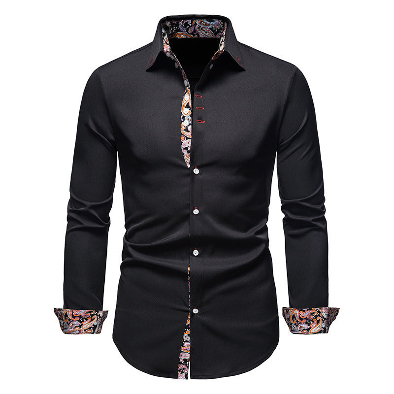 Herren Langarmhemd mit modernem Paisley-Muster und exklusiven Details Echoarchiv