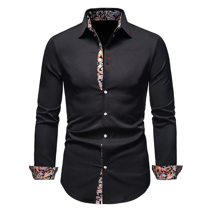 Herren Langarmhemd mit modernem Paisley-Muster und exklusiven Details Echoarchiv