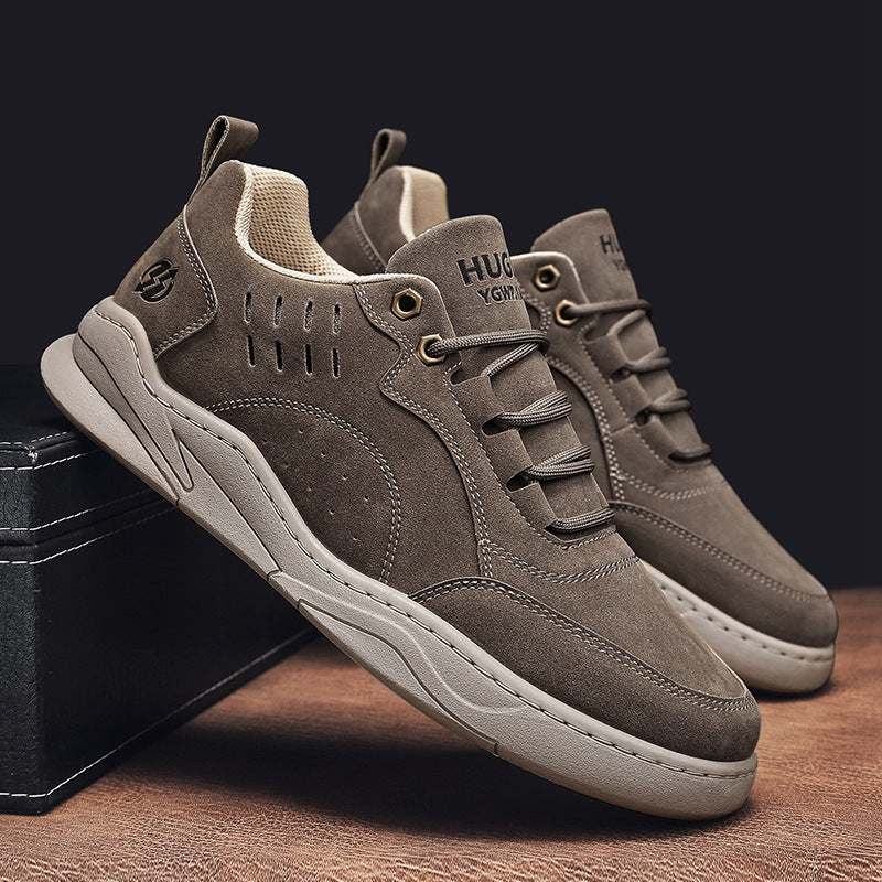 Herren urbane Retro-Cupsohlen-Sneaker aus Mikrofaser-Wildleder mit belüftetem Schaft – Norré