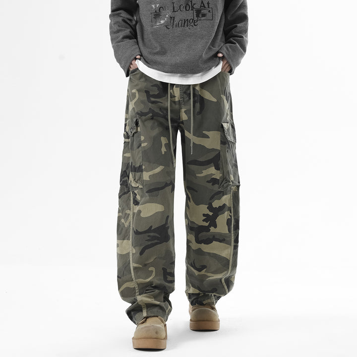 Herren Cargohose mit elastischem Bund, Tunnelzug und Mehrfach‑Taschen Echo Archiv