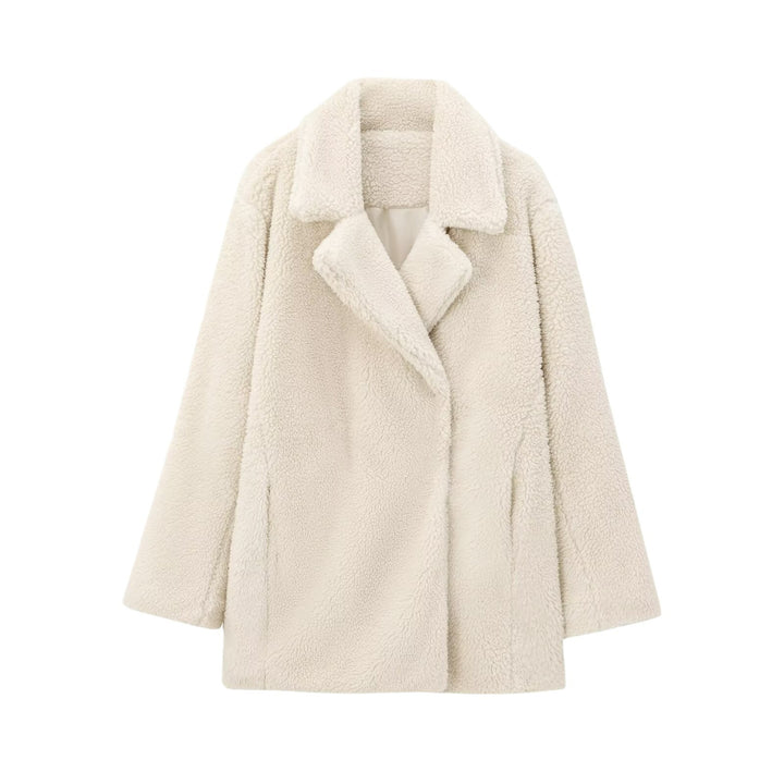 Damen Oversize Teddy‑Mantel aus Kunstfell mit Reverskragen und kastiger Silhouette Echo Archiv