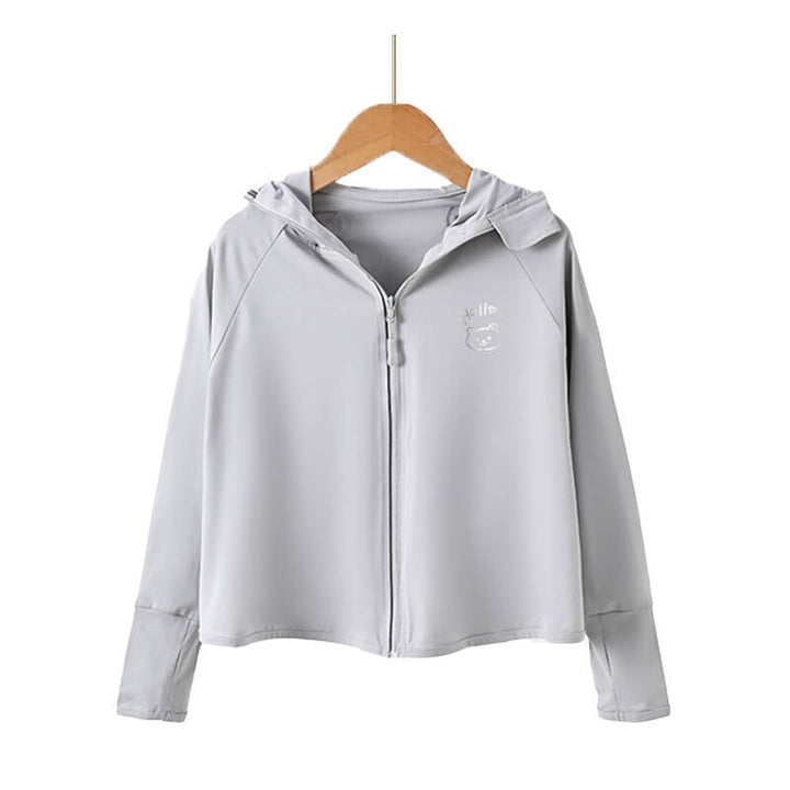 Unisex nan atmungsaktive Kinder-UV-Schutzjacke mit A-Linien-Schnitt, Kapuze und Daumenlöchern  Echo Archiv