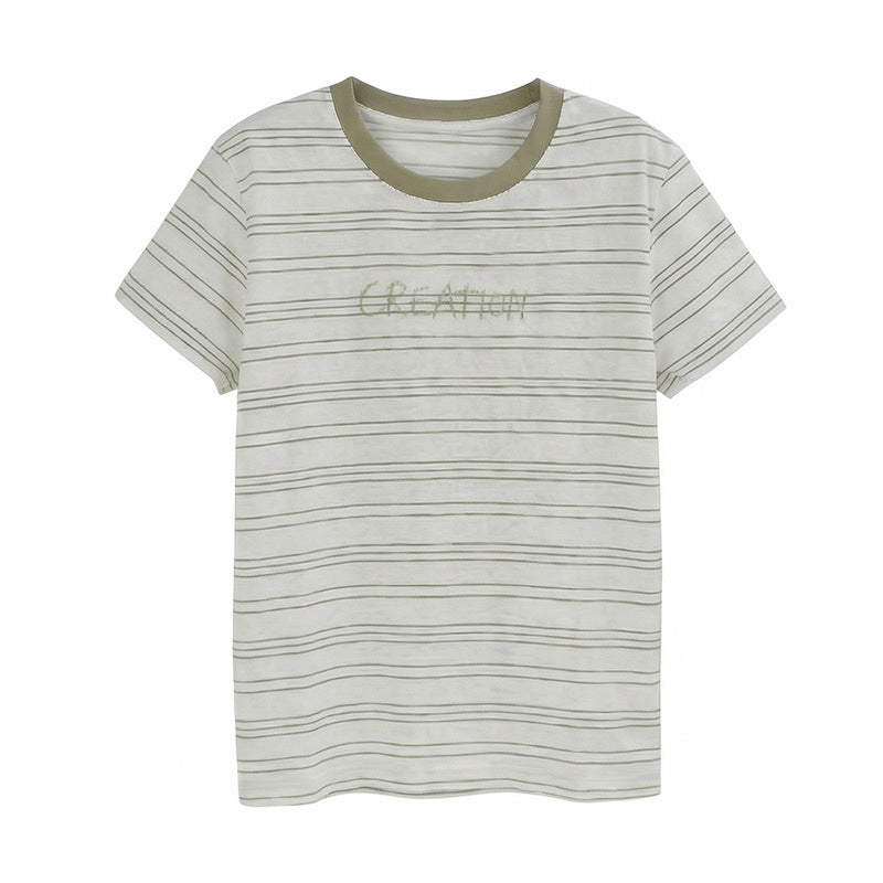 Damen Modernes Streifen-Shirt mit Rundhalsausschnitt Echo Archiv