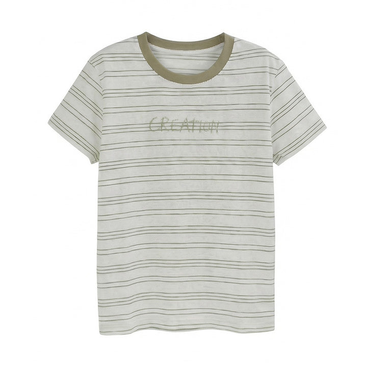 Damen Modernes Streifen-Shirt mit Rundhalsausschnitt Echo Archiv