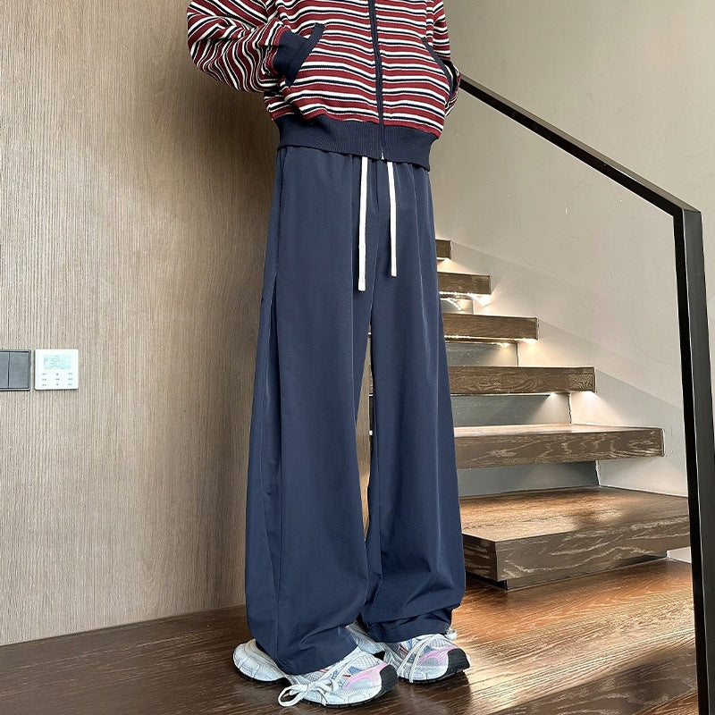 Damen Weit geschnittene Loungehose mit hohem Elastikbund und Kordelzug Echo Archiv