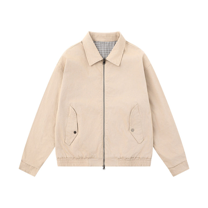 Herren Boxy-Canvas-Blousonjacke mit Reißverschluss, Pattentaschen und elastischem Saum Echoarchiv