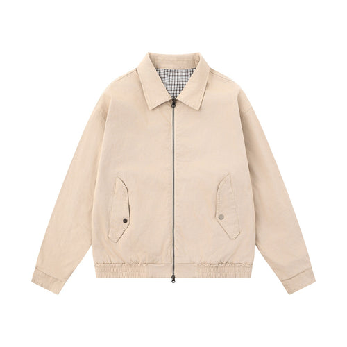 Herren Boxy-Canvas-Blousonjacke mit Reißverschluss, Pattentaschen und elastischem Saum Echoarchiv