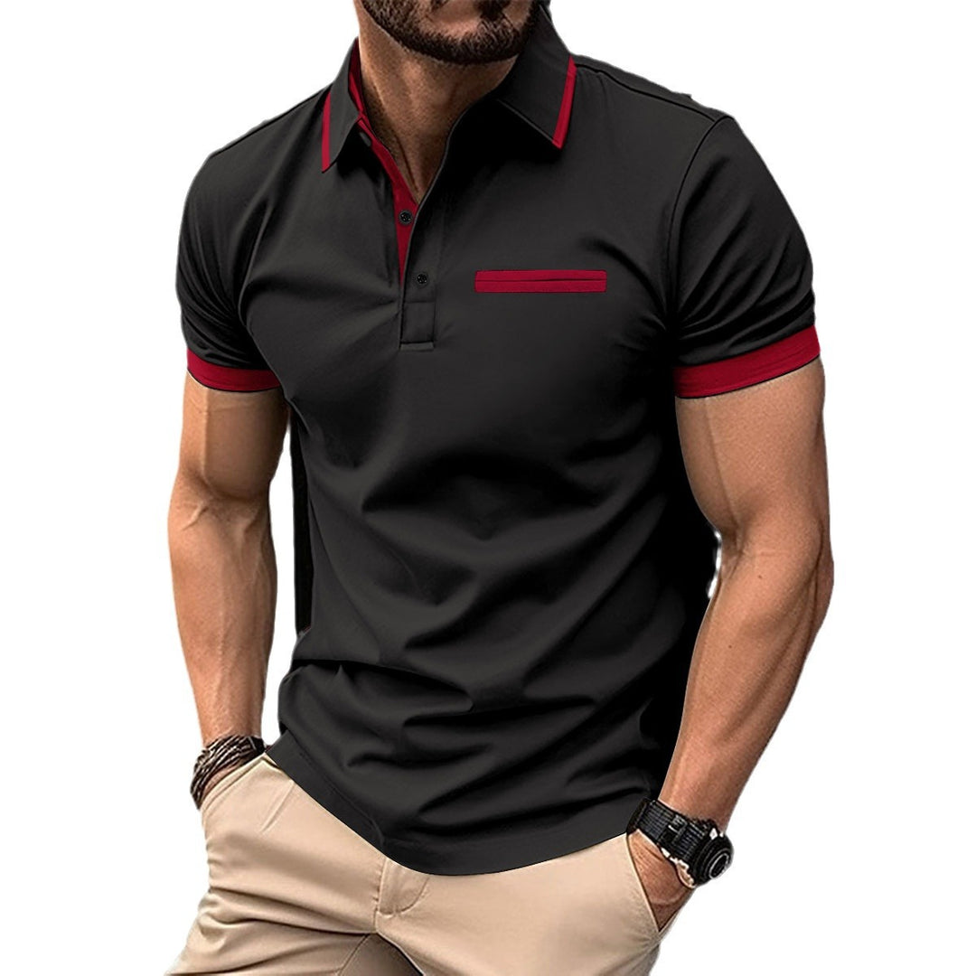 Herren Polohemd mit modischen Kontrastdetails und hochwertiger Baumwolle Echoarchiv