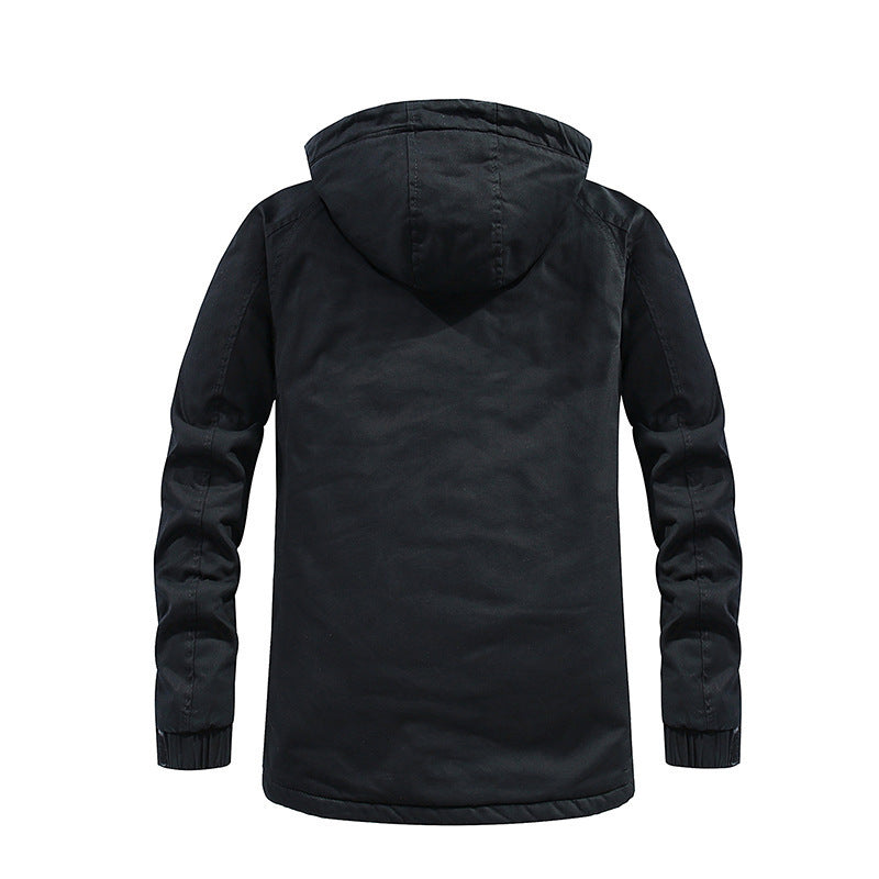 Herren Utility-Kapuzenparka aus Baumwoll-Canvas mit wärmender Teddyfutter-Innenlage und verdecktem Frontreißverschluss Echo Archiv