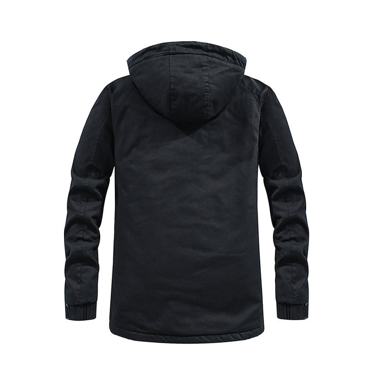 Herren Utility-Kapuzenparka aus Baumwoll-Canvas mit wärmender Teddyfutter-Innenlage und verdecktem Frontreißverschluss Echo Archiv