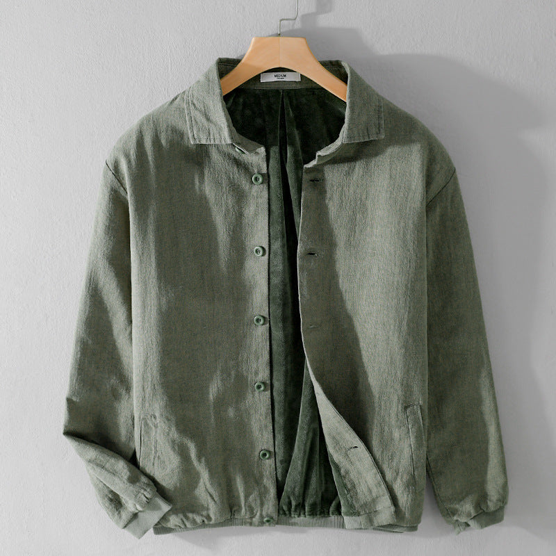 Herren Gefütterte Overshirt-Jacke aus Leinen-Mix Echoarchiv