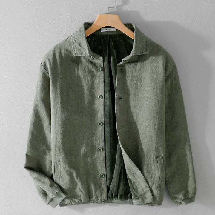Herren Gefütterte Overshirt-Jacke aus Leinen-Mix Echoarchiv
