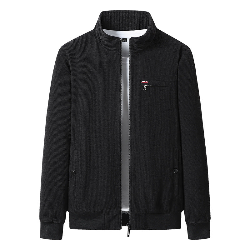 Herren Nano Hochwertige Cord-Jacke mit Teddy-Innenfutter, Stehkragen und Brustreißverschluss – Taviero