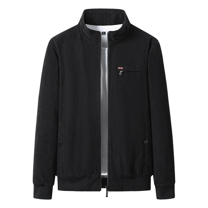 Herren Nano Hochwertige Cord-Jacke mit Teddy-Innenfutter, Stehkragen und Brustreißverschluss – Taviero