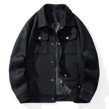 Herren Overshirt aus Kunstleder mit Hemdkragen und Pattentaschen Echo Archiv