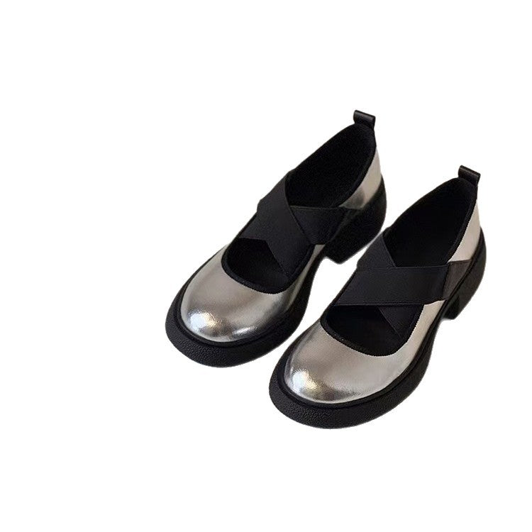 Damen Mary‑Jane Slipper mit elastischen Kreuzriemen und profiliertem Plateausohle-Design Echo Archiv