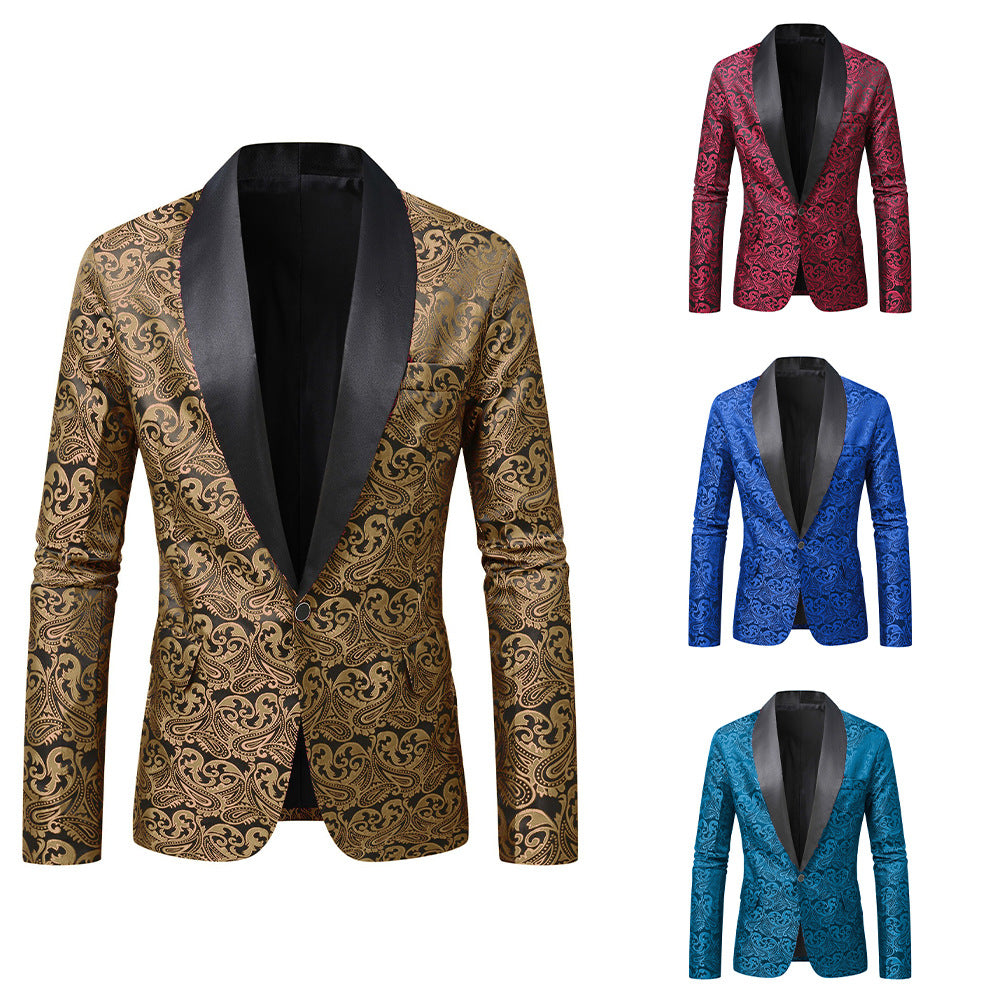 Herren eleganter Pailletten-Blazer mit Paisley-Muster Echoarchiv