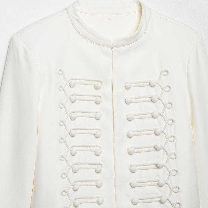 Damen Korddetail-Bolerojacke mit Stehkragen und Paraderiegel-Optik Echo Archiv