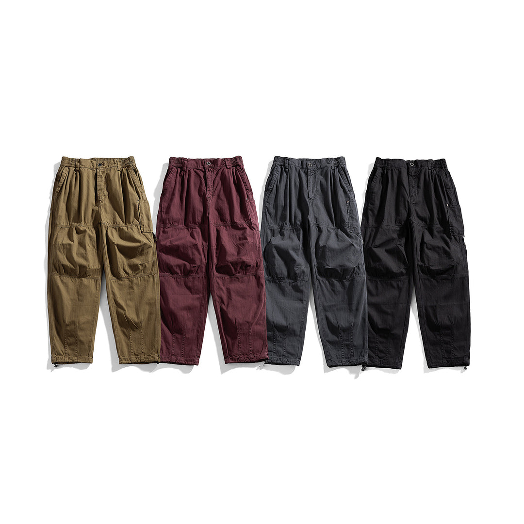 Herren relaxed Utility-Hose mit elastischem Bund, verstärkten Knien und Kordelabschluss Echo Archiv