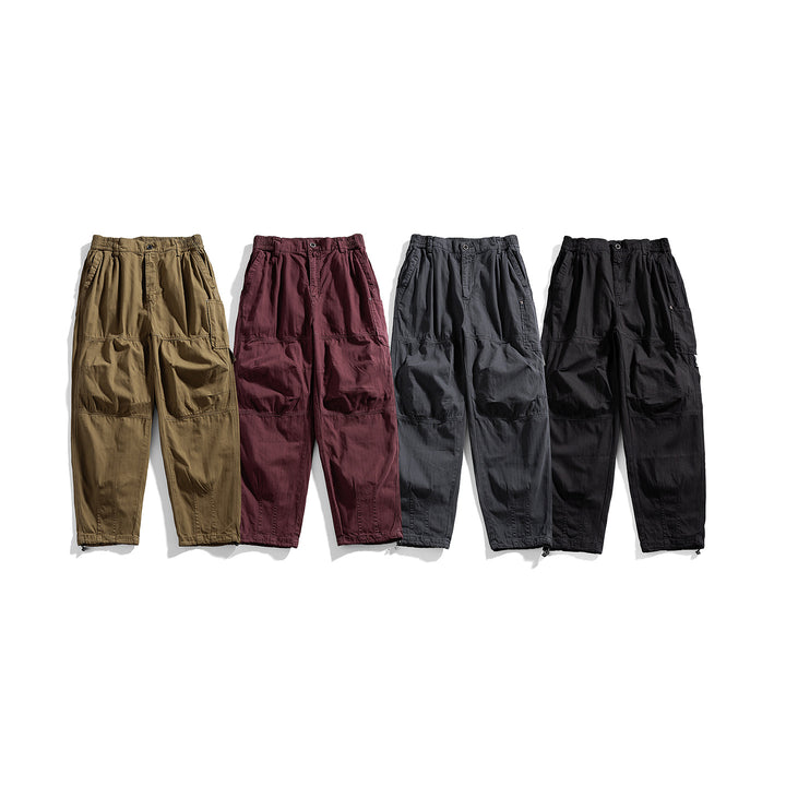 Herren relaxed Utility-Hose mit elastischem Bund, verstärkten Knien und Kordelabschluss Echo Archiv