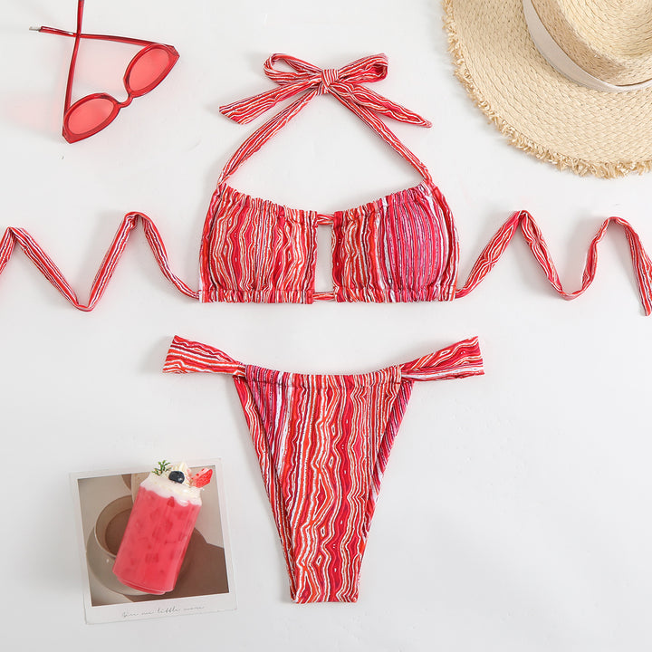 Damen Bikini-Set mit verspieltem Rückendetail und floralem Muster Echo Archiv