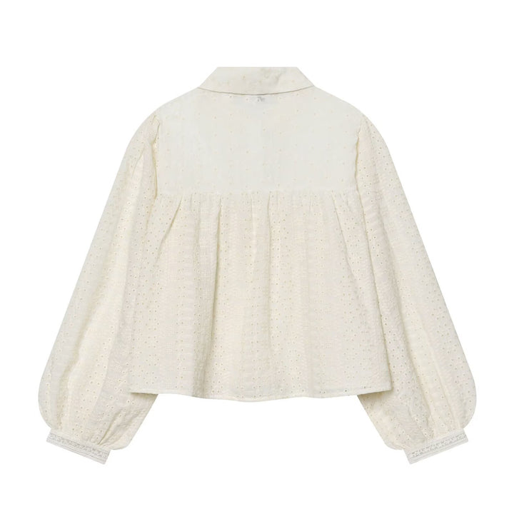 Damen Bestickte Oversize-Hemdbluse mit Ballonärmeln Echo Archiv