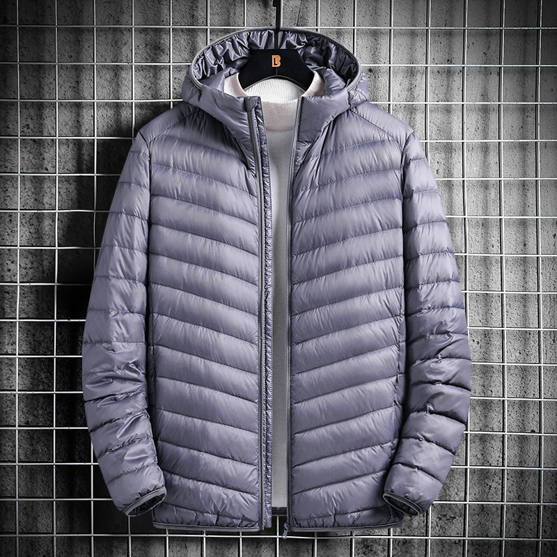 Herren nan ultraleichte Steppjacke mit Kapuze, winddichter Außenhülle und packbarem Thermofutter Echo Archiv