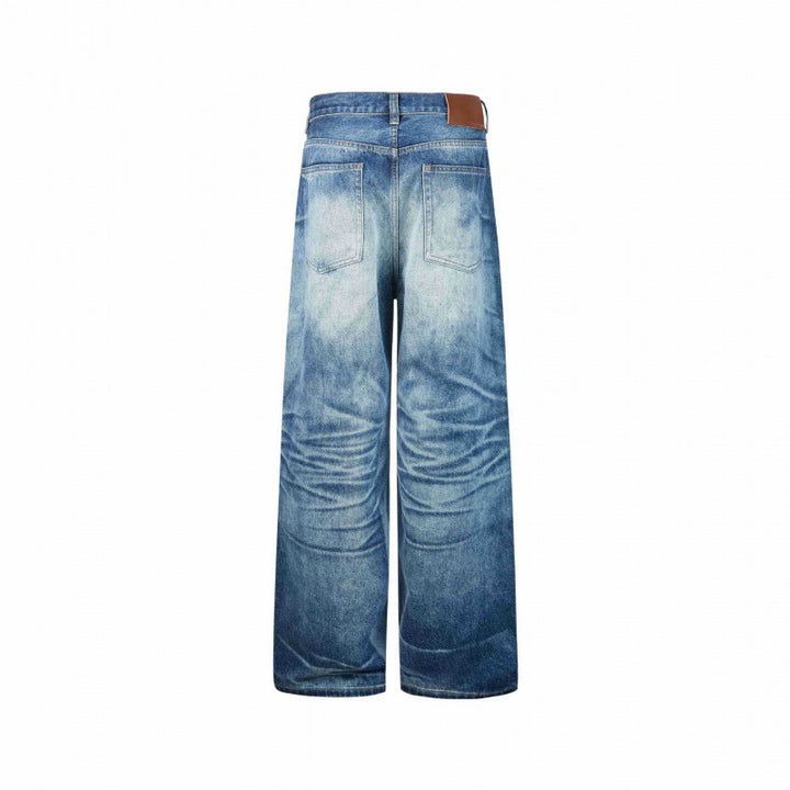 Damen taillenhohe Culotte-Jeans mit weitem Bein und ausgefransten Details Echo Archiv